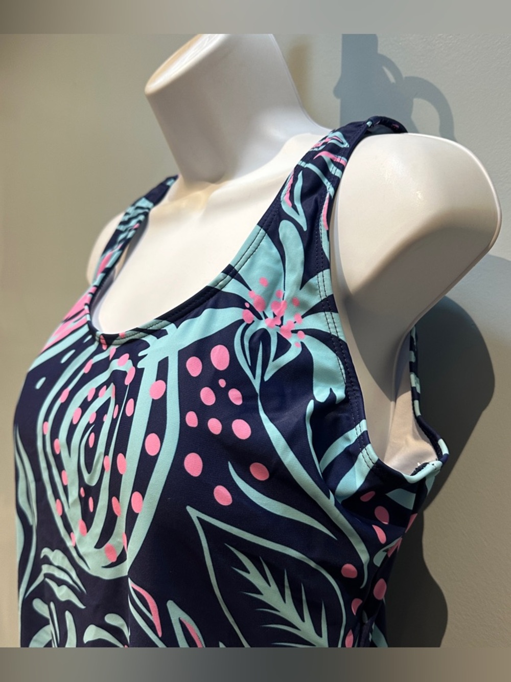 Blue and Pink Floral One-Piece Swimsuit XXL NWOT - Picture 6 of 14